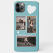ライトターコイズブルーの背景にハートの写真 Case-Mate iPhoneケース (裏面)