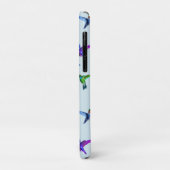 ライトターコイズブルー & モノグラムのハummingbirds Case-Mate iPhoneケース (裏面/左)