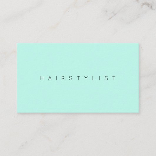 ライトターコイズミニマルの優雅 名刺 (正面)