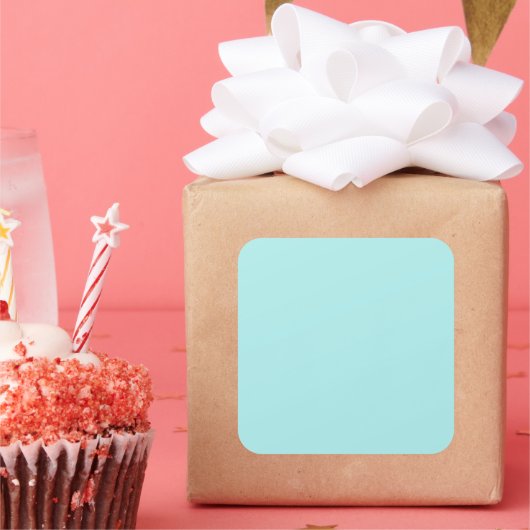 ライトターコイズラージスクエアステッカー スクエアシール (パーティー)