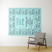 ライトターコイズロゴとソーシャルメディアの背景 タペストリー (インサイチュ(横))