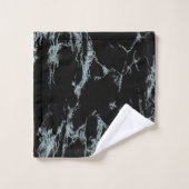 ライトターコイズ静脈黒大理石ルック バスタオルセット (ウォッシュタオル)