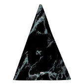 ライトターコイズ静脈黒大理石ルック パーティーハット (右)