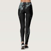 ライトターコイズ静脈黒大理石ルック レギンス (裏面)