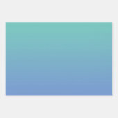 ライトターコイズ コーンフラワーブルー オンブレ ラッピングペーパーシート (正面)