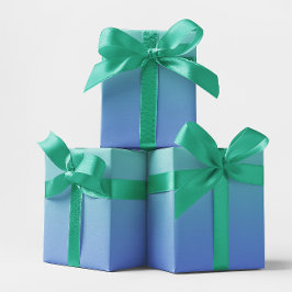 ライトターコイズ コーンフラワーブルー オンブレ ラッピングペーパーシート