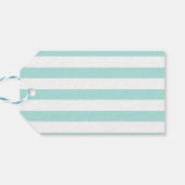 ライトターコイズ＆ホワイト ワイド水平ストライプ ギフトタグ (裏面横)