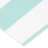 ライトターコイズ＆ホワイト ワイド水平ストライプ ショートテーブルランナー (コーナー)