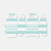 ライトターコイズ＆ホワイト ワイド水平ストライプ フェイバーボックス (折り畳みなし)