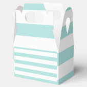 ライトターコイズ＆ホワイト ワイド水平ストライプ フェイバーボックス (オープン)