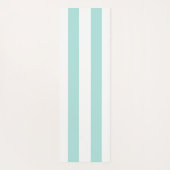 ライトターコイズ＆ホワイト ワイド水平ストライプ ヨガマット (裏面)