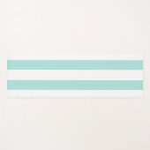 ライトターコイズ＆ホワイト ワイド水平ストライプ ヨガマット (正面(横))