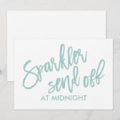 ライトターコイズ 5x7 スパークラー センドオフ サイン - ブラシ 招待状 (正面/裏面)