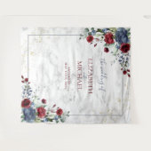 ライトダスティブルーブルゴーニュフローラ結婚金ゴールド タペストリー (正面(横))