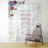 ライトダスティブルーブルゴーニュフローラ結婚金ゴールド タペストリー (インサイチュ)