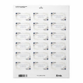 ライトダスティブルー赤面ピンク金ゴールドフローラアドレス ラベル (フルシート)