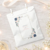 ライトダスティブルー赤面ピンク金ゴールドフローラ結婚ズ フェイバーバッグ (クリップ留めされた状態)