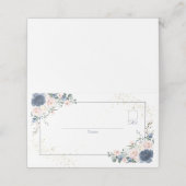 ライトダスティブルー赤面ピンク金ゴールドフローラ プレイスカード (外部開封)