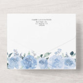 ライトダスティベビーブルーフローラボタニカル結婚ズ オールインワン招待状 (裏面)