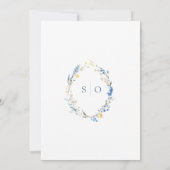 ライトダスティーブルーの野生の花を添えたラスティックボーホーウェディング 招待状 (裏面)