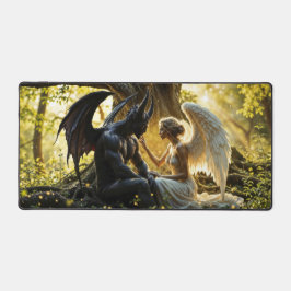 ライトダークエンジェルの悪魔の禁じられたラブアート デスクマット