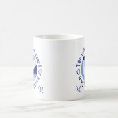 ライトダークブルーバレーボールコート幸せ場 コーヒーマグカップ (中央)