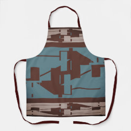 ライトチューペブラウンダークティール（緑がかった色）パタ地中海のーン エプロン