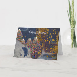 ライトツリーのあるメリークリスマスサンキューカード サンキューカード