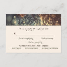 ライトツリーロマンチックな結婚式RSVPカード