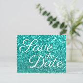 ライトティールぼかしギラギラSave the Date ポストカード (スタンド正面)