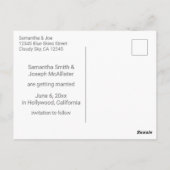 ライトティールぼかしギラギラSave the Date ポストカード (裏面)