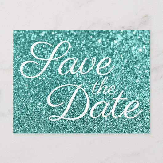 ライトティールぼかしギラギラSave the Date ポストカード (正面)