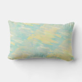 ライトティール(緑がかった色)とイエロー抽象芸術装飾用クッション ランバークッション (裏面)