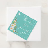 ライトティール（緑がかった色）とホワイトデイジー結婚ズ フェイバータグ (インサイチュ)