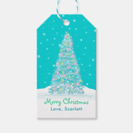 ライトティール(緑がかった色)アクア飾クリスマスツリーホリデイ ギフトタグ