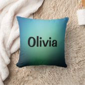 ライトティール（緑がかった色）エメラルドグリーン クッション (ブランケット)