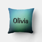 ライトティール（緑がかった色）エメラルドグリーン クッション (裏面)