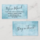 ライトティール(緑がかった色)グランジ「引っ越しました」エンクロージャカード エンクロージャーカード (正面/裏面)