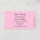 ライトティール（緑がかった色）ゴージャスなピンクのハートシックなロゴかわいい 名刺 (裏面)