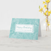 ライトティール(緑がかった色)シダ事業fromグループ誕生日 カード (黄色い花)