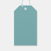 ライトティール(緑がかった色)シーセルビーチエレガントなウェディングウェルカム ギフトタグ (裏面)