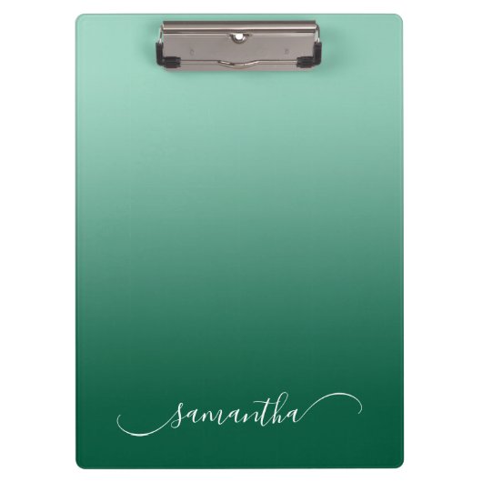 ライトティール（緑がかった色）ハンターグラデーショングリーンカーブスワッシュ名 クリップボード (正面)