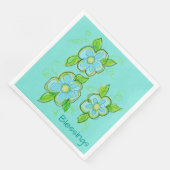 ライトティール（緑がかった色）フローズンナプキンス (コーナー)