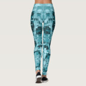 ライトティール（緑がかった色）ブルーグリーン抽象芸術トレンディー レギンス (裏面)