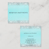 ライトティール（緑がかった色）ブルースパークル美しいスタイリスト  スクエア名刺 (正面/裏面)