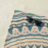 ライトティール（緑がかった色）ブルーベージュマンダラ ビーチタオル (インサイチュ)