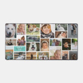 ライトティール(緑がかった色)モノグラム22フォトコラージュ デスクマット (正面)