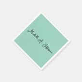 ライトティール(緑がかった色)手書きクリエイティブトレンディー名 スタンダードカクテルナプキン (角)