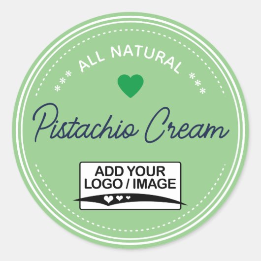 ライトティール（緑がかった色）緑色の瓶のふたラベル手書きロゴ ラウンドシール (正面)