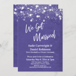 ライトテクスチャードWeパープル得結婚した披露宴 招待状